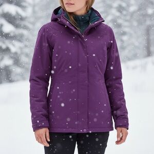 Lands' End Women's Deep Purple Warm Jacket from thebWeather Squall Collection